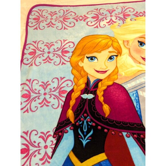 Disney 2017 Frozen Elsa and Anna Plush Fleece Blanket 62X45 - Picture 2 of 10